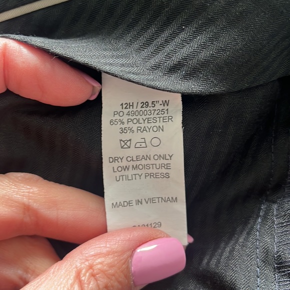 Michael Kors Navy pin stripe suit: jacket (12H) and pant (12H/ 29.5”) - Picture 5 of 5